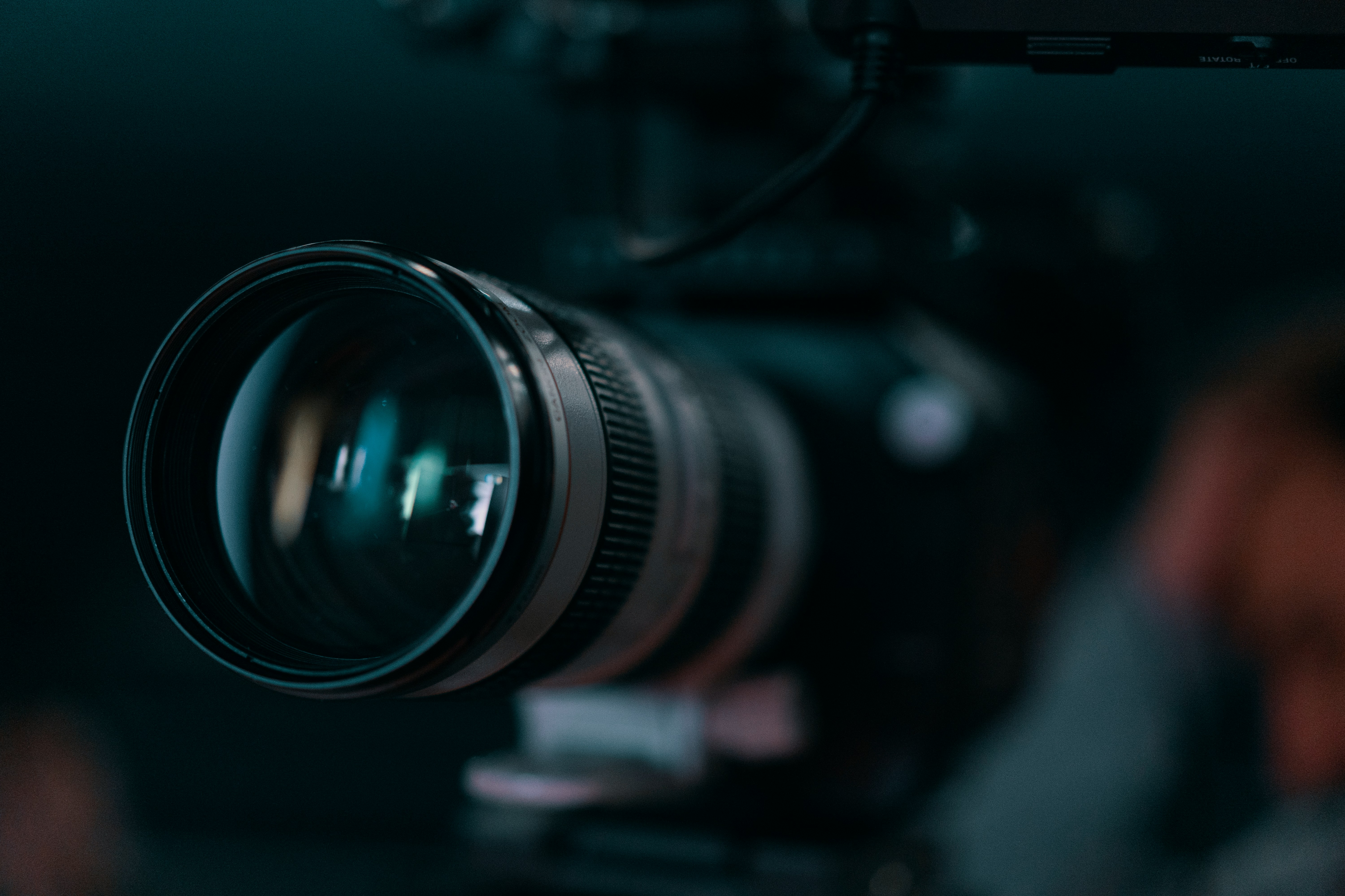 Camera lens close-up